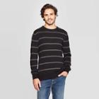 Men's Striped Standard Fit Crew Neck Sweater - Goodfellow & Co Black