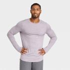 Men's Soft Long Sleeve Gym T-shirt - All In Motion Dark Taupe