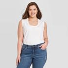 Women's Plus Size Scoop Neck Tank Top - Universal Thread White 1x, Women's,