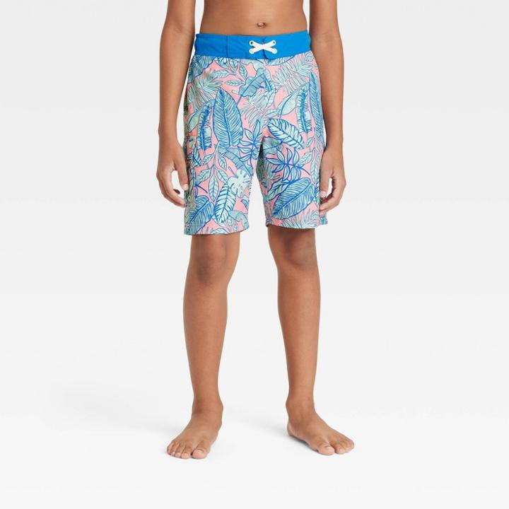 Plusboys' Leaf Board Shorts - Cat & Jack Blue