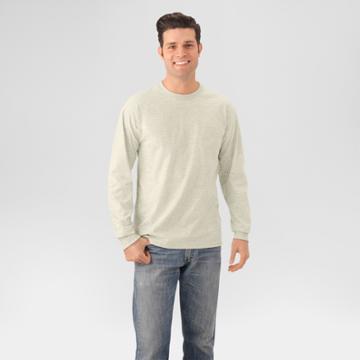 Fol Select Fruit Of The Loom Men's Long Sleeve T-shirt - Light Beige