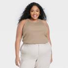Women's Plus Size Slim Fit Racer Front Tank Top - A New Day