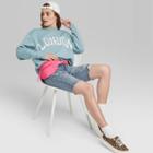 Women's Oversized Crewneck Sweatshirt London Graphic - Wild Fable Teal Blush Xs, Women's, Blue