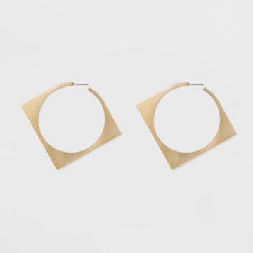 Women's Natasha Accessories Gold Plated Square Inner Circle Earring - Gold (2.5),