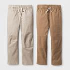 Boys' 2pk Pull-on Pants - Cat & Jack Beige/brown