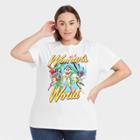 Warner Bros. Women's Plus Size Wonder Woman Short Sleeve Graphic T-shirt - White
