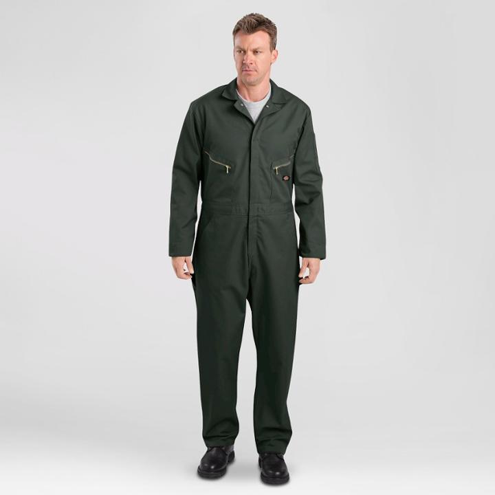 Dickies Men's Tall Deluxe Long Sleeve Blended Twill Coverall - Olive Green 2xlt, Men's, Size: Xxl Tall, Green Green