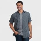 Dickies Men's Relaxed Fit Plaid Short Sleeve Button-down Shirt - Black