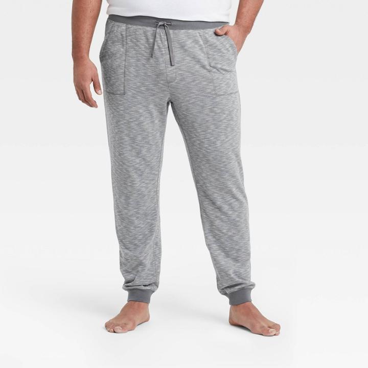 Men's Tall Double Weave Jogger Pajama Pants - Goodfellow & Co Thundering Gray