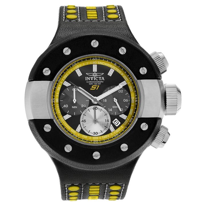 Men's Invicta 19177 S1 Rally Quartz Chronograph Black Dial Strap Watch - Black