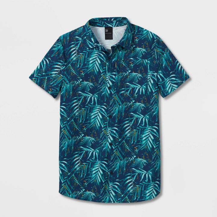 Boys' Short Sleeve Adventure Shirt - All In Motion Dark Blue