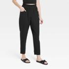 Women's High-rise Tapered Ankle Pull-on Pants - A New Day Black