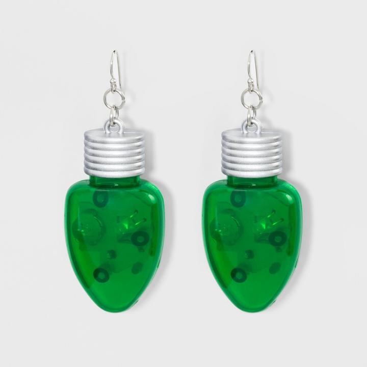 Target Lite-up Bulb Earrings - Green