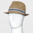 Men's Mixed Color Fedora Hat With Navy Band - Goodfellow & Co Brown