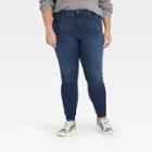 Women's Plus Size High-rise Skinny Jeans - Universal Thread Dark Blue
