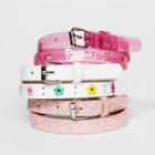 Girls' 3pk Flower Chunky Glitter Belt - Cat & Jack Pink/purple/white