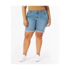 Denizen From Levi's Women's Plus Size Mid-rise Bermuda Jean Shorts - Miramar Mist 18,