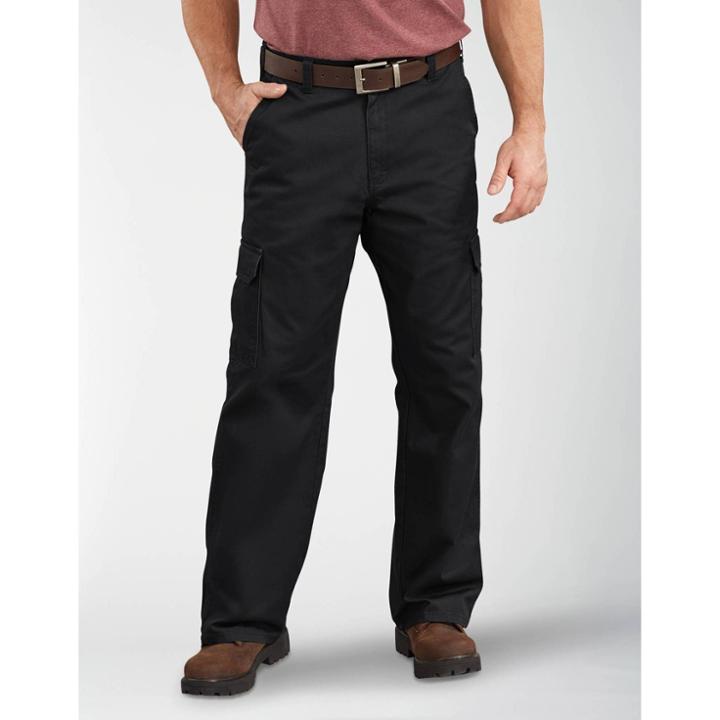 Dickies Men's Big & Tall Loose Fit Straight Leg Cargo Pants - Black