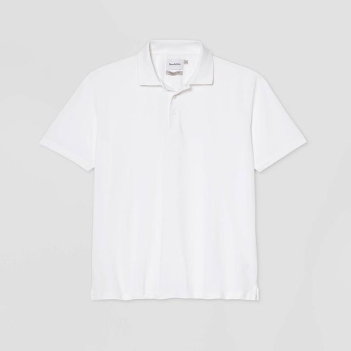 Men's Tall Standard Fit Short Sleeve Collared T-shirt - Goodfellow & Co White