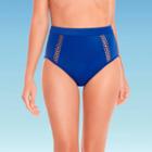 Women's Slimming Control High Waist Cut Out Bikini Bottom - Beach Betty By Miracle Brands Navy Blue