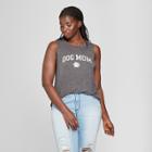 Women's Plus Size Mother's Day Dog Mom Graphic Tank Top - Modern Lux (juniors') Charcoal