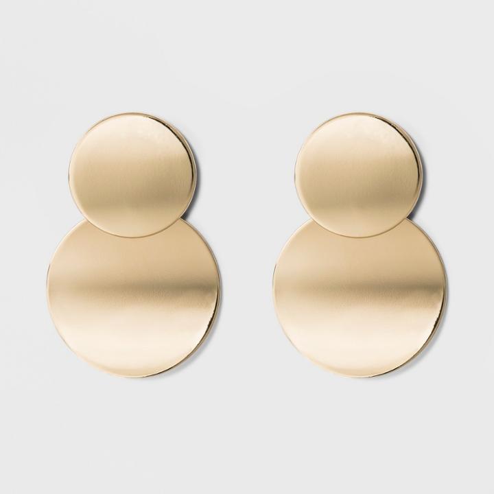 Sugarfix By Baublebar Double Disc Drop Earrings - Gold, Girl's