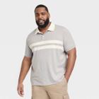 Men's Standard Fit Short Sleeve Polo Shirt - Goodfellow & Co Gray/striped