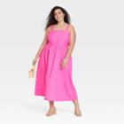 Women's Plus Size Sleeveless Sundress - A New Day Pink