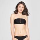 Women's Strappy Mesh Back Bandeau Bikini Top - Xhilaration Black
