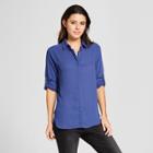 Women's Long Convertible Sleeve Top - Mossimo Blue