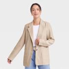 Women's Drapey Twill Blazer - A New Day Tan