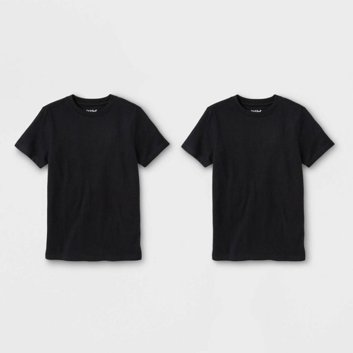 Oversizeboys' 2pk Short Sleeve T-shirt - Cat & Jack Black