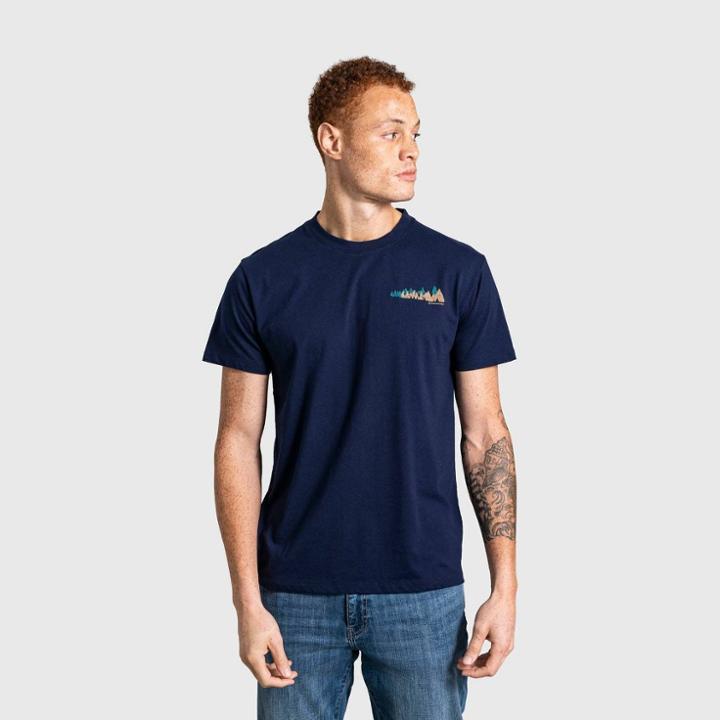 United By Blue Men's Organic Logo Waves Graphic T-shirt - Maritime Blue