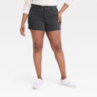 Women's High-rise Vintage Midi Jean Shorts - Universal Thread Black