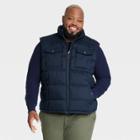 Men's Big & Tall Midweight Herringbone Puffer Vest - Goodfellow & Co Blue