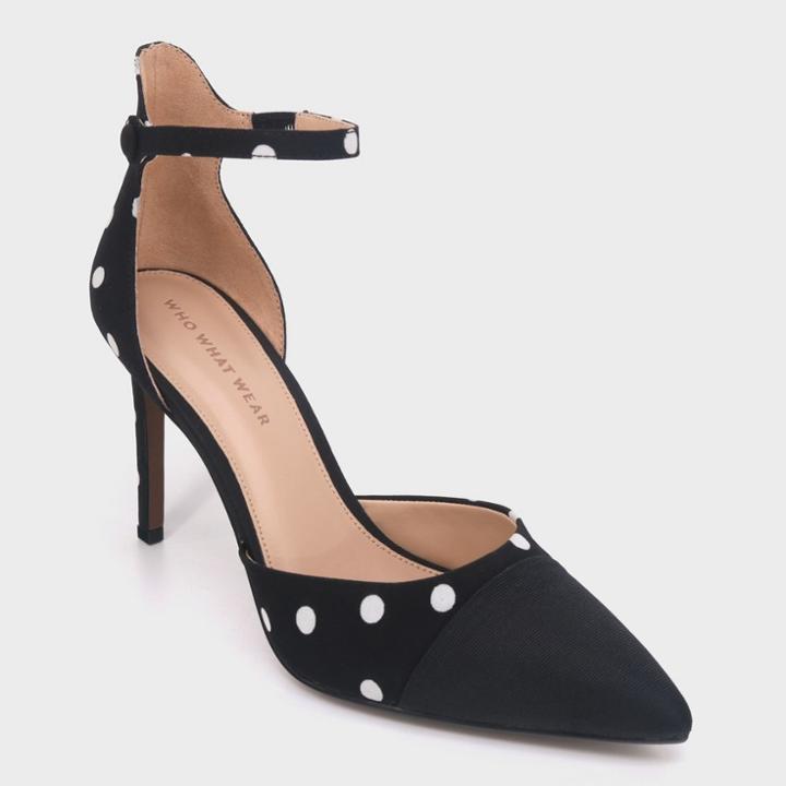 Women's Zahara Polka Dot Toe Cap Stileto Pumps - Who What Wear Black