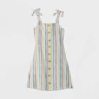 Girls' Striped Button-front Dress - Art Class