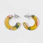 Acetate Open Hoops Earrings - A New Day Yellow, Women's,