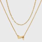 14k Gold Dipped 'f' Initial With Heart Chain Necklace - A New Day Gold