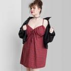 Women's Plus Size Sleeveless Fit & Flare Woven Dress - Wild Fable Red Plaid