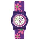 Kid's Timex Watch With Floral Strap - Purple/pink T89022xy, Women's,