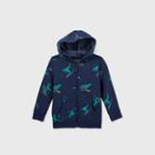 Toddler Boys' Dino Print Zip-up Fleece Hoodie Sweatshirt - Cat & Jack Navy