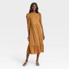 Women's Raglan Long Sleeve High Low Dress - Who What Wear Brown