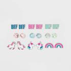 Girls' 9pk Unicorn Bff Earrings - Cat & Jack