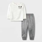 Toddler Boys' Disney Mickey Mouse Top And Bottom Set - Heather Gray