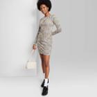 Women's Long Sleeve Cut Out Detail Knit Bodycon Dress - Wild Fable Brown