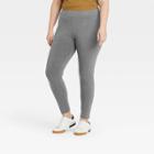 Women's Plus Size High-waisted Ankle Leggings - A New Day Gray