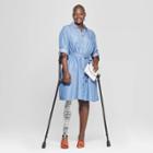 Women's Plus Size Denim Shirtdress - Ava & Viv Dark Wash