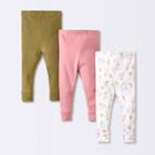 Baby Girls' 3pk Prairie Floral Pull-on Pants - Cloud Island Pink