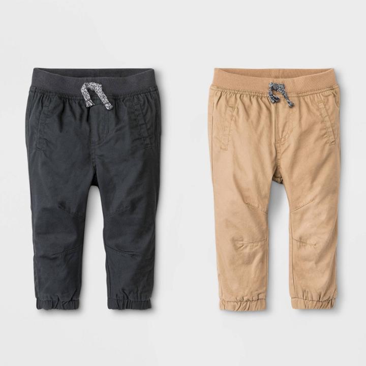 Baby Boys' Woven Chino Pull-on Pants - Cat & Jack Brown/black Newborn, Boy's